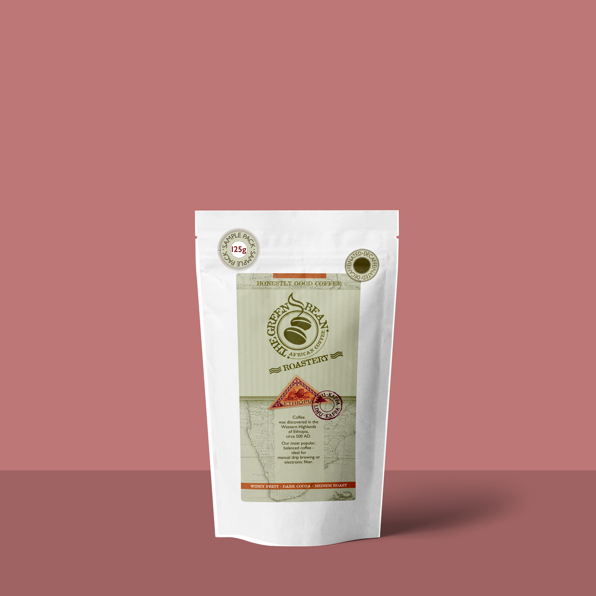 Green Bean DECAF LIMU 125g coffee sample pack